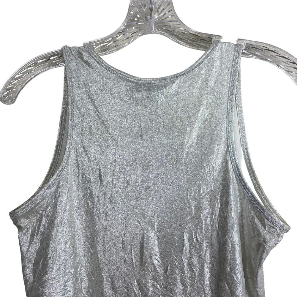 Rock & Republic Rockstar Silver Tank Top Metallic Stretchy‎ Shirt Size XS - Picture 7 of 10